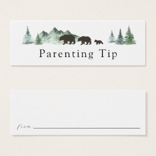 Cartes De Visite Aventure commence l'ours Parenting Tip Card