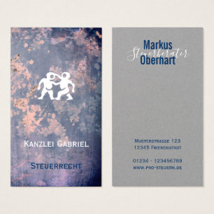Cartes de visite avocat bleu rose