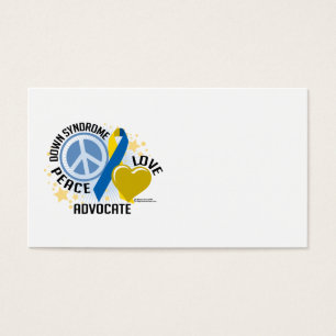 Cartes De Visite Avocat d'amour de paix de syndrome de Down