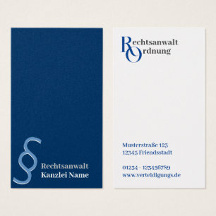 Cartes De Visite avocat minimal bleu