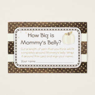 Cartes De Visite Baby shower citrouille Mommy's Belly Jeu, Ivory Bo