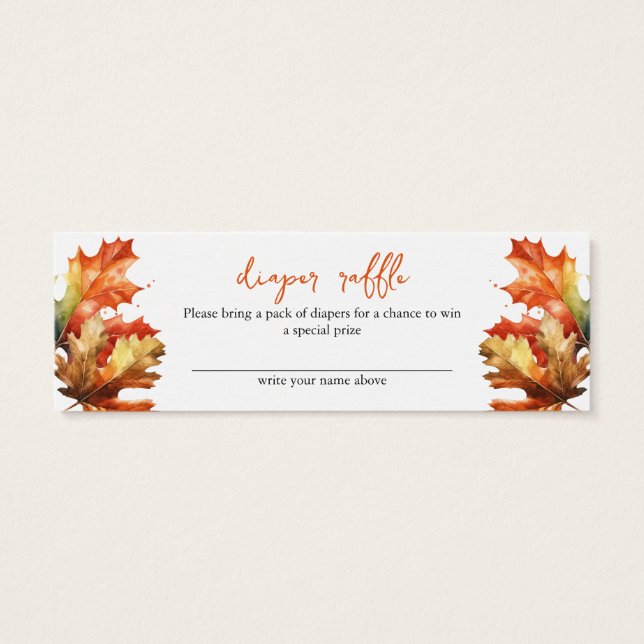 Cartes De Visite Baby shower d'automne Feuille de l'érable Raffin d (Dos)