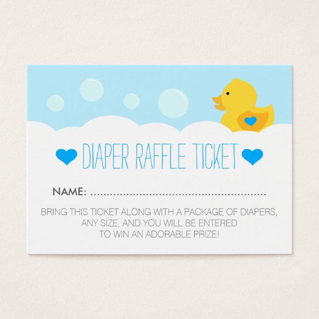 Cartes De Visite Baby shower de bain en caoutchouc Ducky Bubble Boy (Devant)