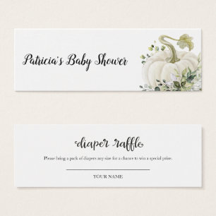 Cartes De Visite Baby shower de chute Citrouille de verdure  de cou