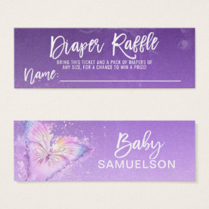 Cartes De Visite Baby shower de pourpre de papillon de billet de