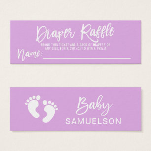 Cartes De Visite BABY SHOWER DIAPER RAFFLE Ticket LAVENDER