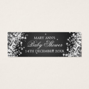 Cartes De Visite Baby shower Favoriser Tag Étincelle Vague Noir