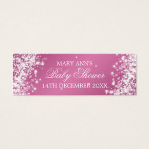 Cartes De Visite Baby shower Favoriser Tag Étincelle Vague Rose
