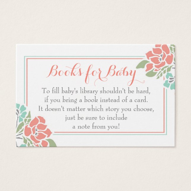 Cartes De Visite Baby shower floral Apportez une demande de réserva (Devant)