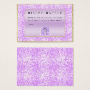 Cartes De Visite Baby shower lilas mignon de "tombola" de lapin