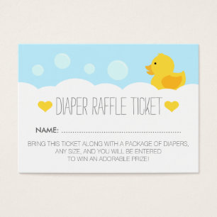 Cartes De Visite Baby shower mignon en caoutchouc jaune de bain
