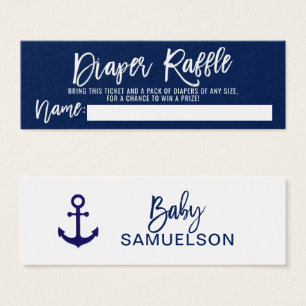 Cartes De Visite Baby shower nautique de marine de billet de