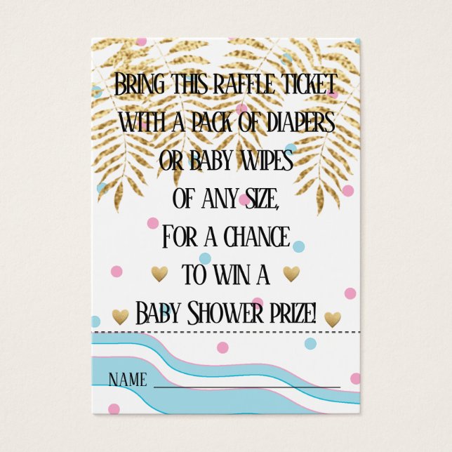 Cartes De Visite Baby shower Raffle billet / Flamant rose maman & b (Devant)