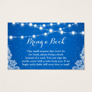 Cartes De Visite Baby shower Réserver Demande Winter Blue Snowflake