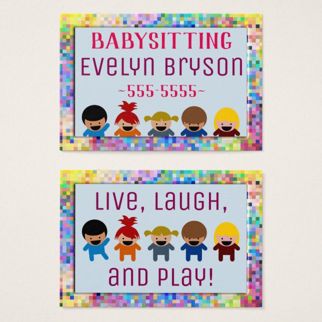 Cartes De Visite Baby-sitting (Devant & derrière)