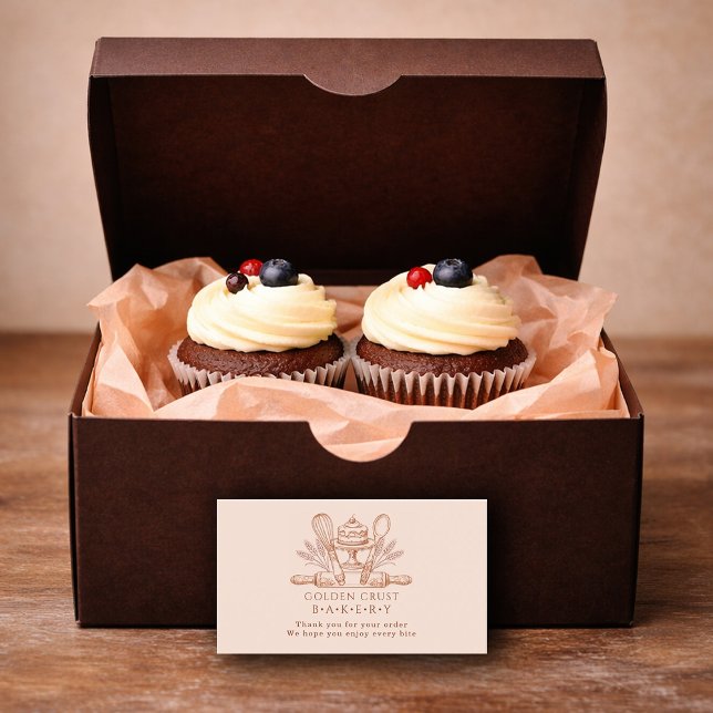 Cartes De Visite Baking Utensils Baker Bakery Thank You Insert (Créateur téléchargé)