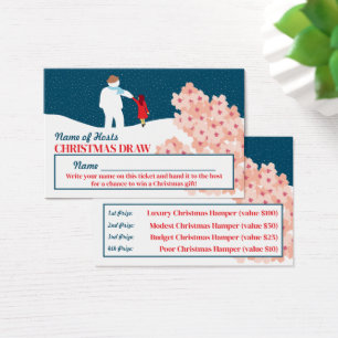 Cartes De Visite Balade avec Snowman Noël Party Raffle Billets
