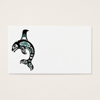 Cartes De Visite Baleine meurtrière de l'esprit haïda bleu et noir