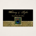 Cartes De Visite Balise Blackand Gold Peacock Feather Wedding Favor<br><div class="desc">Cette étiquette de faveur de mariage en noir et or avec une plume de paon encadrée d'or correspond à la faire-part de mariage ci-dessous. Si vous avez besoin d'autres articles correspondants,  veuillez envoyer votre demande par courriel à niteowlstudio@gmail.com.</div>