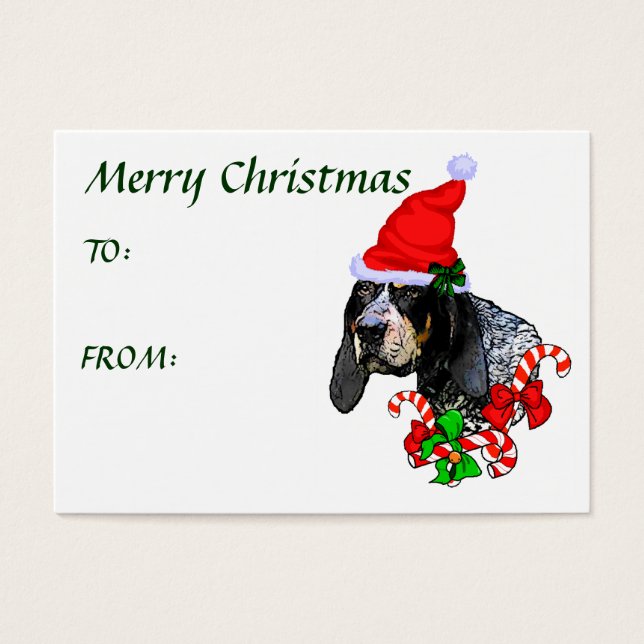 Cartes De Visite Balise Bluetick Coonhound Christmas (Devant)