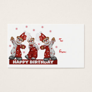 Cartes De Visite Balise Cadeau Clown Joyeux anniversaire