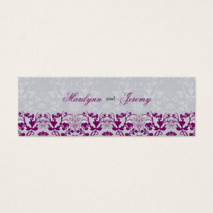 Cartes De Visite Balise cadeau Damask Swirls Lace Orchid Merci