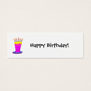 Cartes De Visite Balise cadeau d'anniversaire Géant gâteau rose