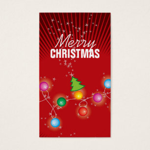 Cartes De Visite Balise cadeau d'arbre de Noël brillant coloré