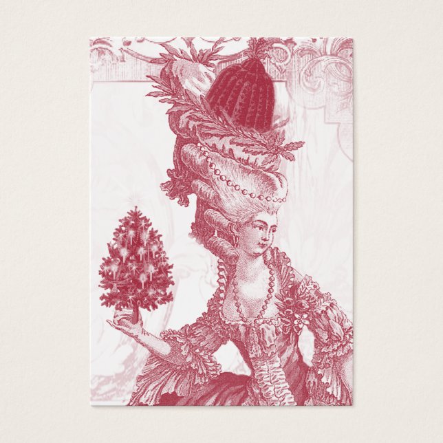 Cartes De Visite Balise cadeau de fête d'ivoire Joyeux Noel (rouge) (Devant)