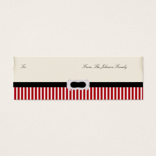 Cartes De Visite Balise cadeau de Noël 100 rayé (Devant)