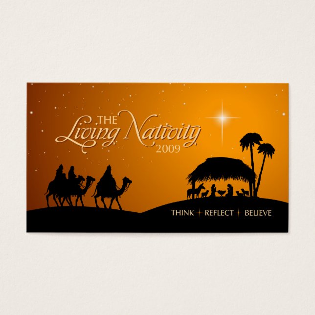 Cartes De Visite Balise cadeau de Noël de la Nativité vivante (Devant)