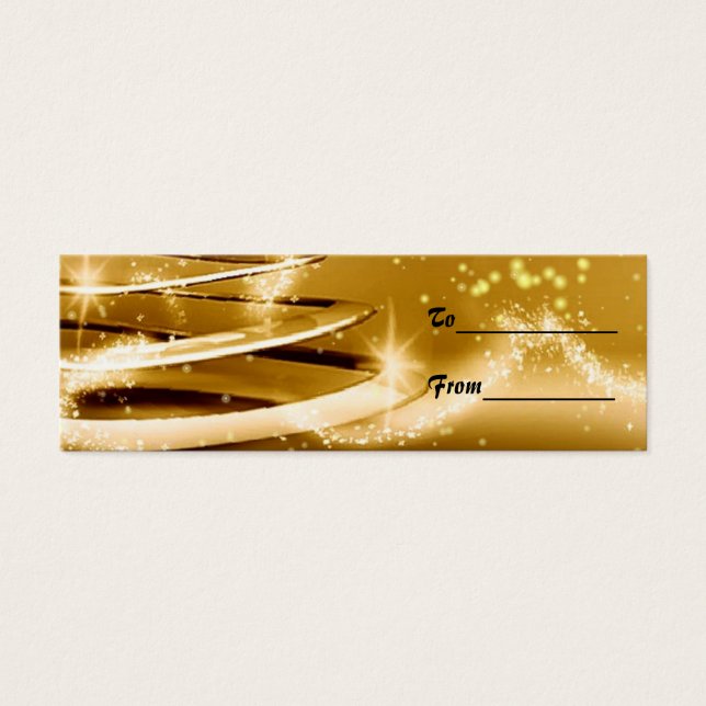 Cartes De Visite Balise cadeau de Noël d'or (Devant)