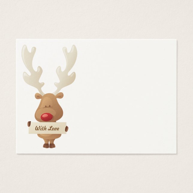 Cartes De Visite Balise cadeau de Noël Reindeer (Devant)