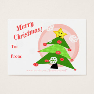 Cartes De Visite Balise cadeau de Noël Reversible Chats / Filles