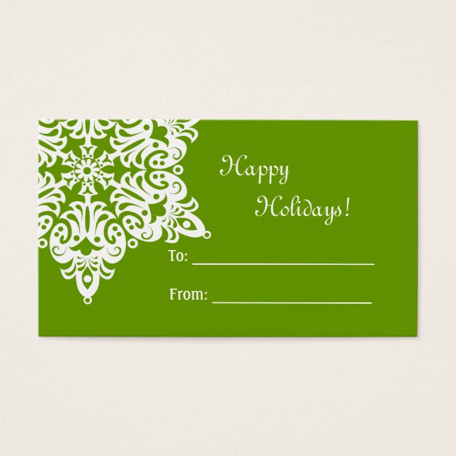 Cartes De Visite Balise cadeau de Noël Snowflake (Devant)