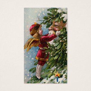 Cartes De Visite Balise cadeau de Noël Vintage "Mistletoe"