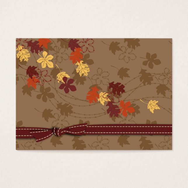 Cartes De Visite Balise cadeau Feuilles Automne (Devant)