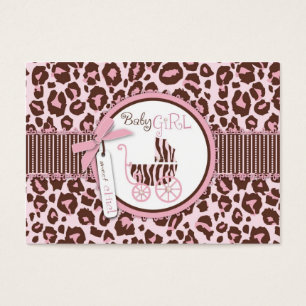 Cartes De Visite Balise cadeau fille Cheetah Pink D