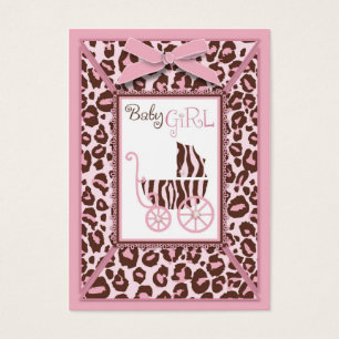 Cartes De Visite Balise Cadeau Fille Cheetah Rose A