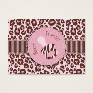 Cartes De Visite Balise cadeau fille Cheetah rose B