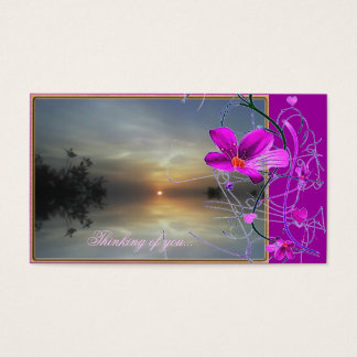 Cartes De Visite Balise cadeau floral reflétant la lumière du solei