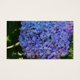 Cartes De Visite Balise cadeau Merci Blue Hydrangea