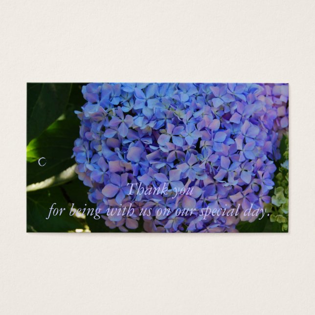 Cartes De Visite Balise cadeau Merci Blue Hydrangea (Devant)