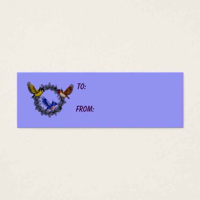 Cartes De Visite Balise Cadeau Photo Oiseaux Sur Fleur Violette (Devant)