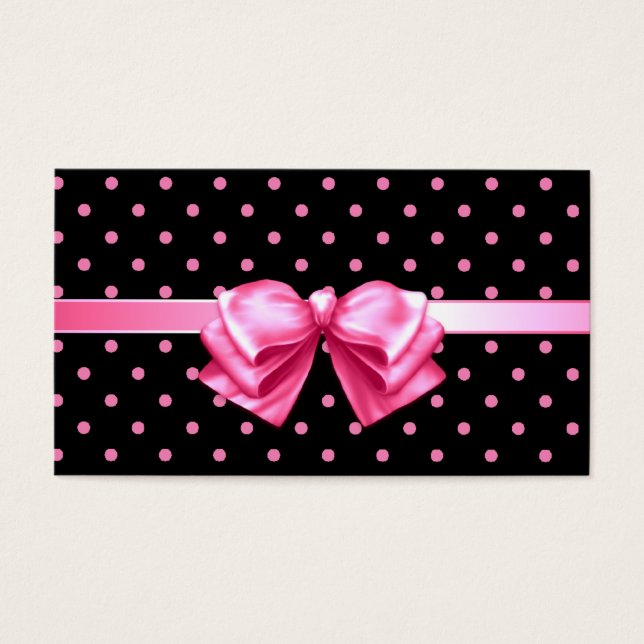 Cartes De Visite Balise cadeau Pois rose (Devant)