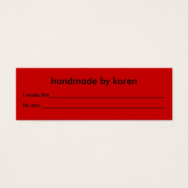 Cartes De Visite Balise cadeau pour lavage à la main uniquement (Devant)