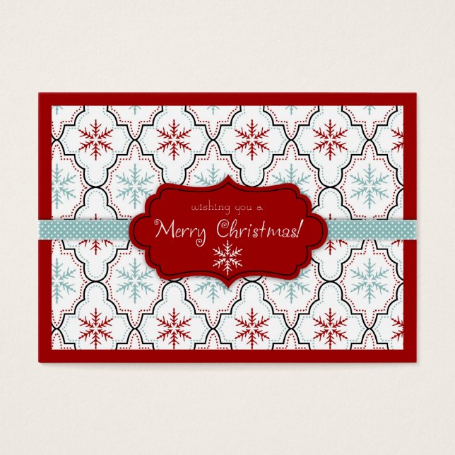 Cartes De Visite Balise cadeau Retro Snowflakes 2 (Devant)