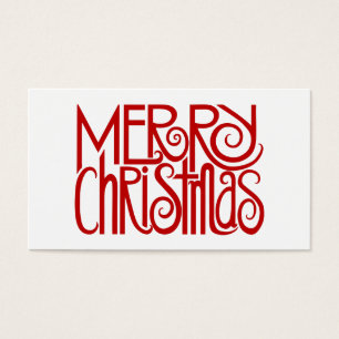 Cartes De Visite Balise cadeau rouge de Noël Joyeux