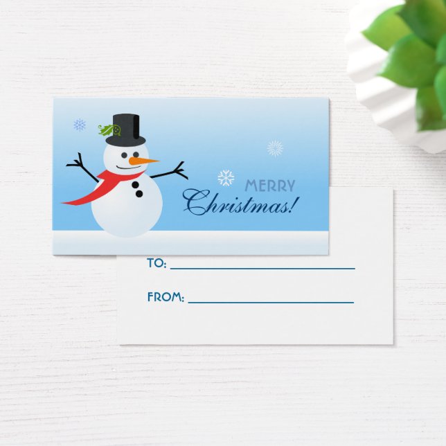 Cartes De Visite Balise cadeau Snowman (Bureau)