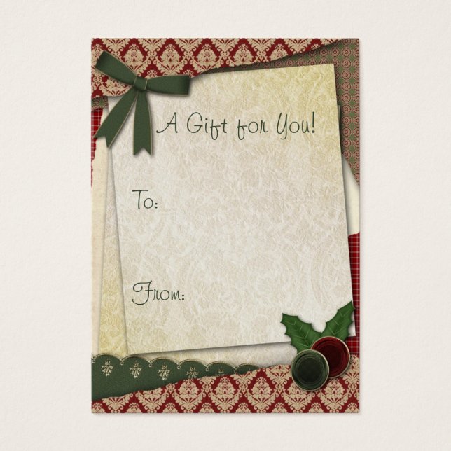 Cartes De Visite Balise cadeau style de rebut (Devant)